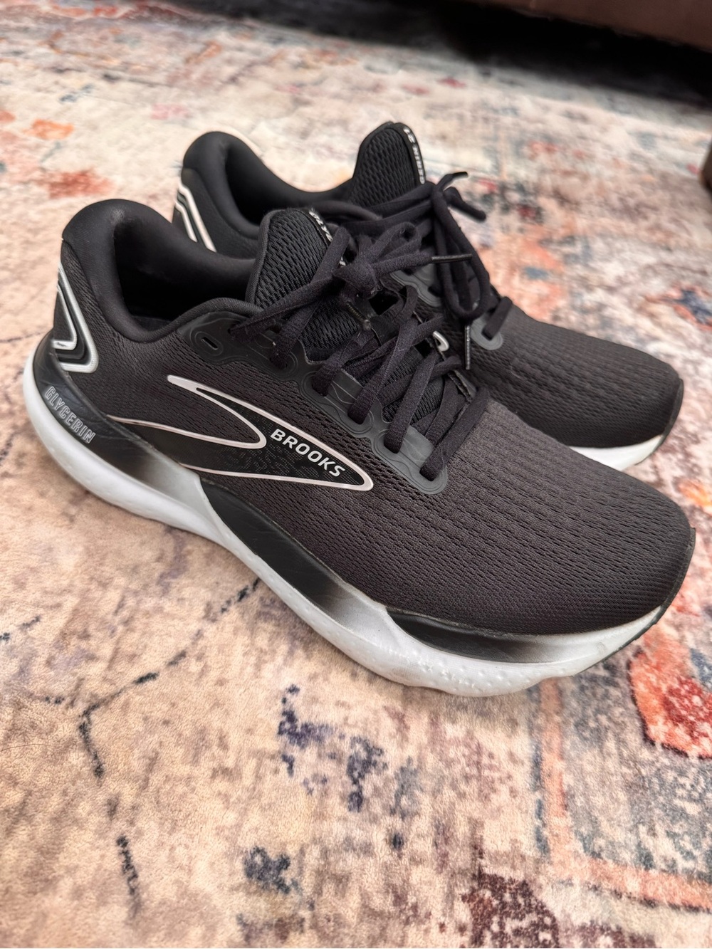 Brooks Men's Black Athletic Running Shoes with White Accents